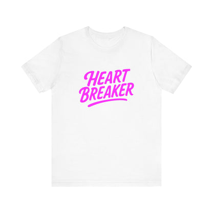 Colorful Design Heartbreaker Shirt – Neon Pink Retro Script Tee for Bold Women with Savage Energy. Unisex Jersey Short Sleeve Tee