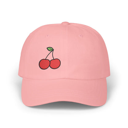 Cherries Classic Dad Hat – Embroidered Red Fruit Hat with Bold Minimalist Design and Subtle Sass