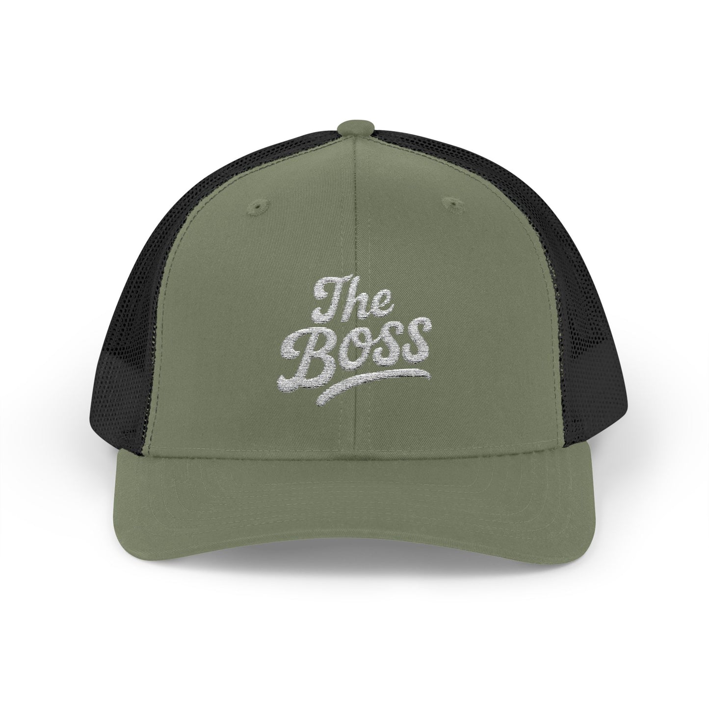 The Boss Trucker Hat – Embroidered Statement Hat for Power Moves Only. White Letters