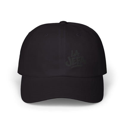 La Jefa Embroidered Classic Dad Hat – Bold Latina Boss Hat for Confident Women, Statement Streetwear, and Jefa Energy. Black Letters