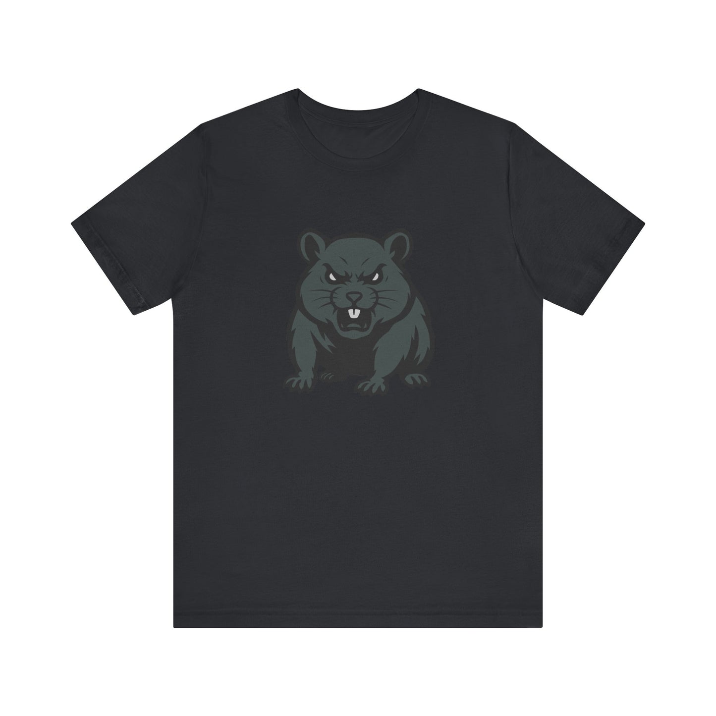 Angry Hamster Graphic T-Shirt – Intense Dark Theme Rodent Design on Black Tee for Streetwear, Humor, or Edgy Animal Style. Unisex Jersey Short Sleeve Tee