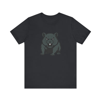 Angry Hamster Graphic T-Shirt – Intense Dark Theme Rodent Design on Black Tee for Streetwear, Humor, or Edgy Animal Style. Unisex Jersey Short Sleeve Tee