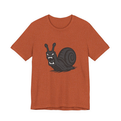 Angry Snail Graphic T-Shirt – Savage Screaming Snail Dark Theme Design on Black Tee for Bold Humor, Streetwear, and Weird Animal Vibes. Unisex Jersey Short Sleeve Tee