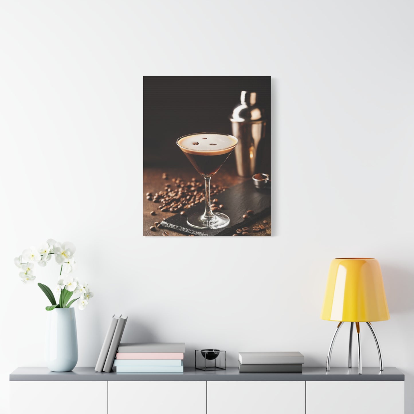 Espresso Martini customizable Canvas Art Print - Stretched Wall Decor for Home & Bar