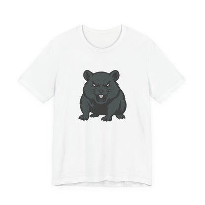 Angry Hamster Graphic T-Shirt – Intense Dark Theme Rodent Design on Black Tee for Streetwear, Humor, or Edgy Animal Style. Unisex Jersey Short Sleeve Tee
