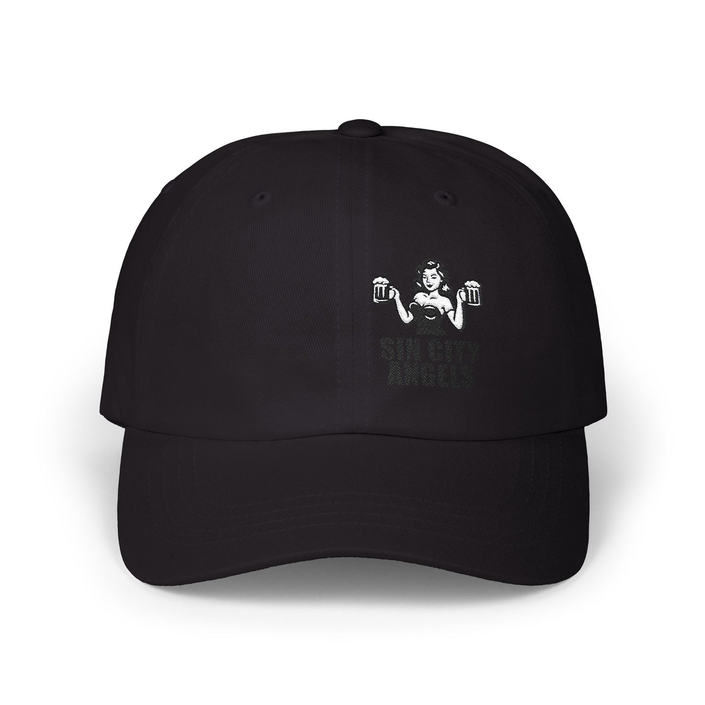 Sin City Angels Classic Dad Hat – Embroidered Retro Beer Babe Hat for Vegas Nights, Dive Bars, and Party Legends