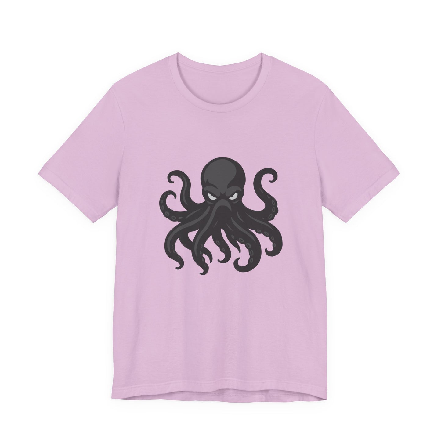 Dark Theme Octopus Graphic T-Shirt – Fierce Grayscale Tentacle Design on Black Tee with Bold Energy and Modern Ghost Effect. Unisex Jersey Short Sleeve Tee