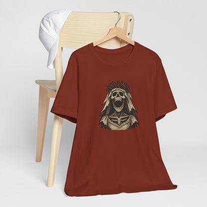 Screaming Skeleton Bride Halloween Shirt – Gothic Undead Bride Graphic Tee for Spooky Season Horror Fans