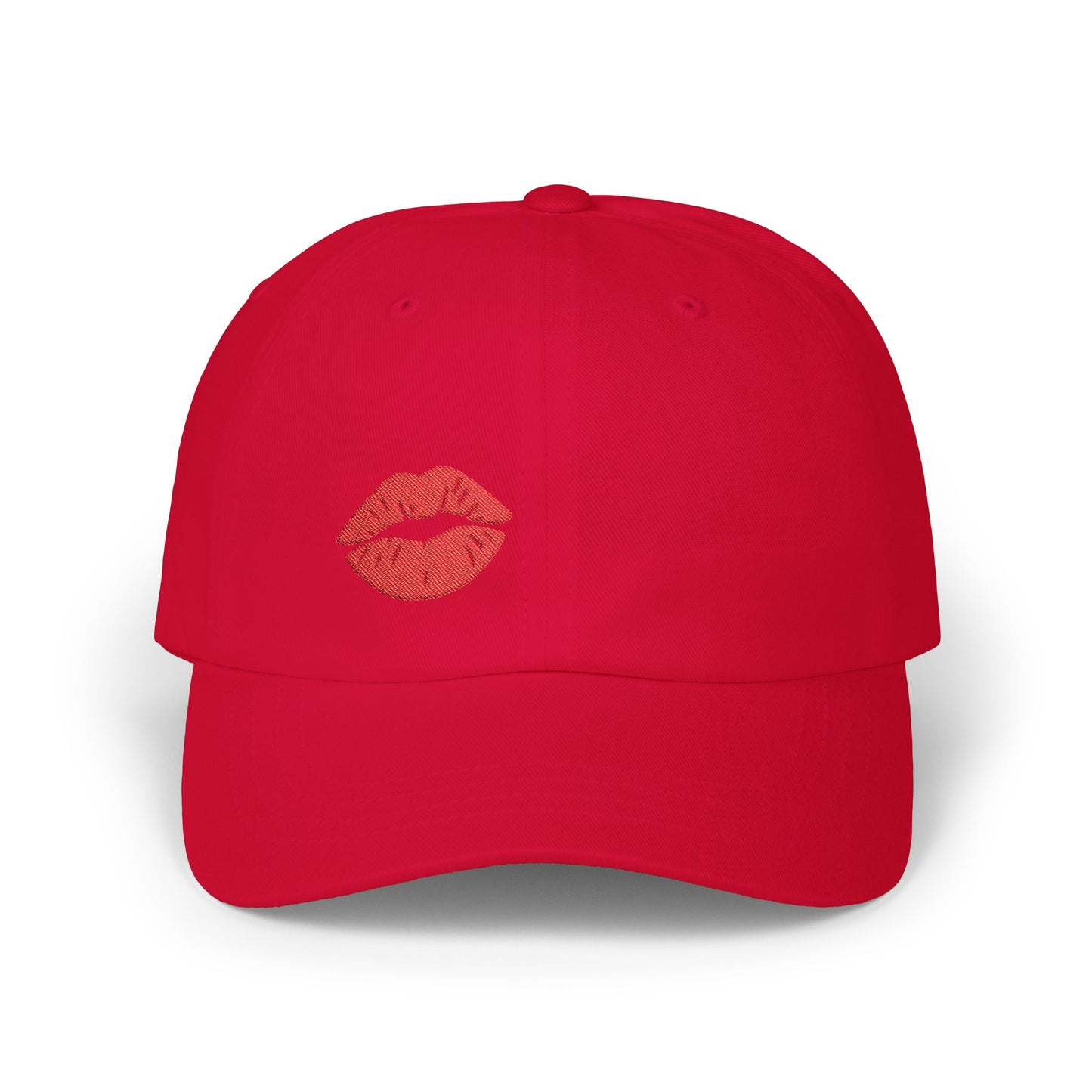 Red Lips Classic Dad Hat – Embroidered Lip Hat for Bold Style, Sassy Vibes, and Flirty Streetwear Looks