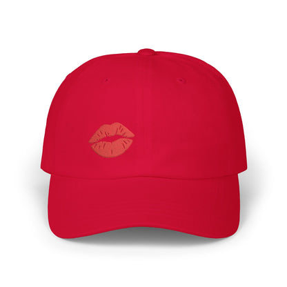 Red Lips Classic Dad Hat – Embroidered Lip Hat for Bold Style, Sassy Vibes, and Flirty Streetwear Looks