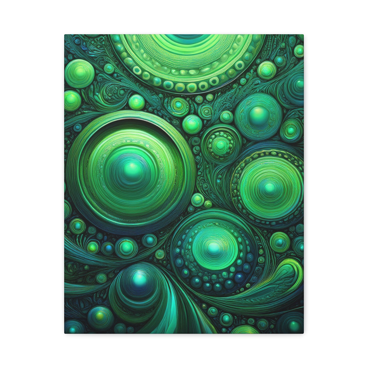 Verde Future Abstract Green Canvas Art - Stretched Matte Wall Decor