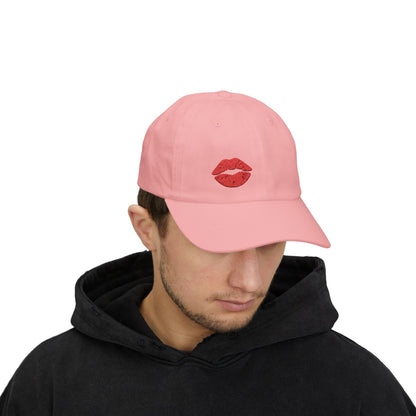 Red Lips Classic Dad Hat – Embroidered Lip Hat for Bold Style, Sassy Vibes, and Flirty Streetwear Looks