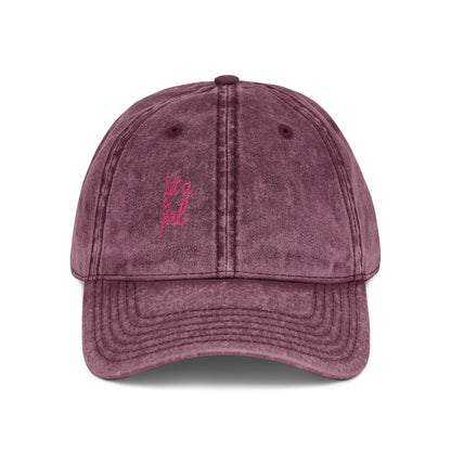 Just a Girl Vintage Hat – Minimalist Script Hat with Bold Feminine Energy and Classic Style