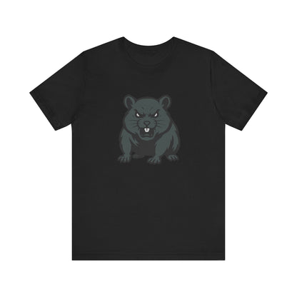 Angry Hamster Graphic T-Shirt – Intense Dark Theme Rodent Design on Black Tee for Streetwear, Humor, or Edgy Animal Style. Unisex Jersey Short Sleeve Tee
