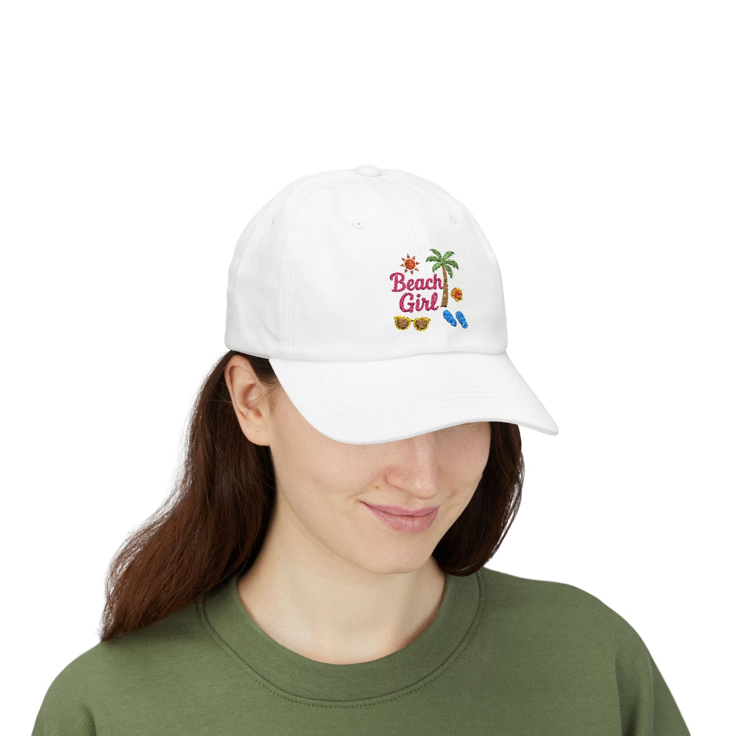 Beach Girl Classic Dad Hat – Embroidered Summer Hat for Ocean Lovers, Sun Seekers, and Coastal Cuties