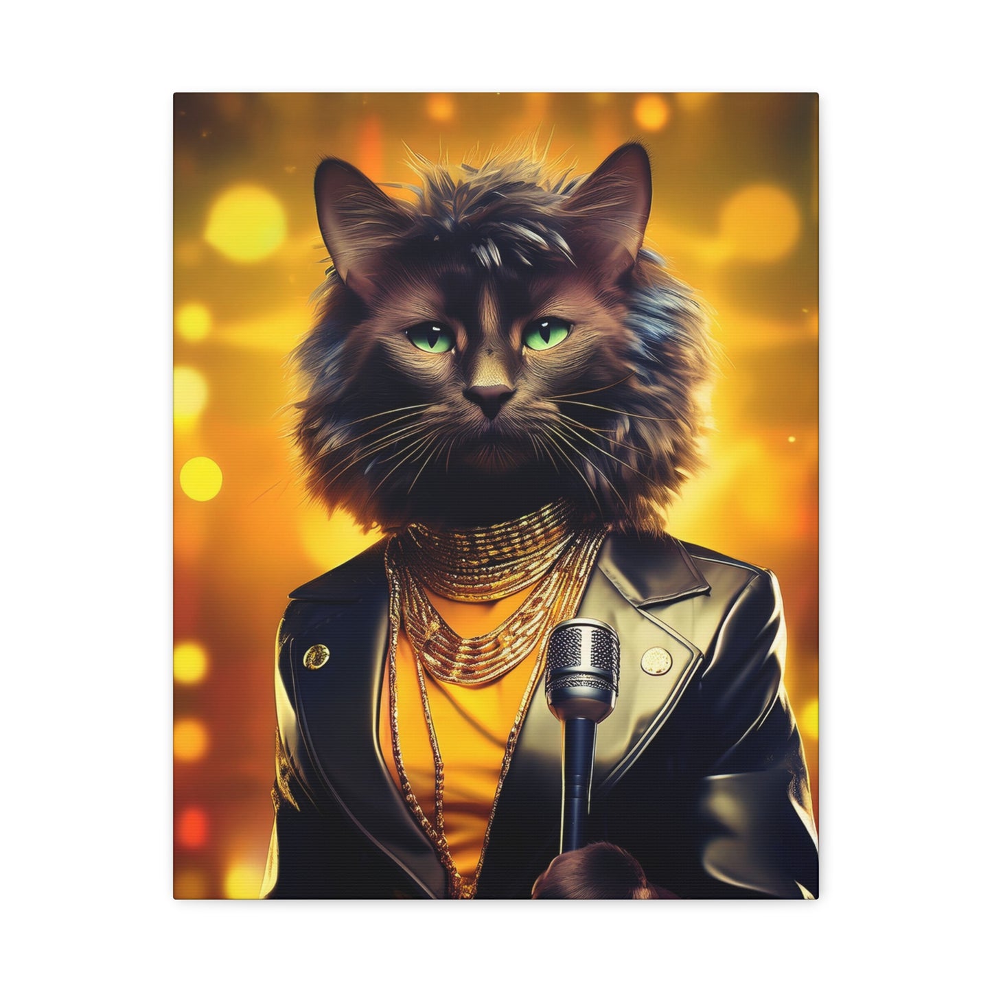 Purr-fectly Cool Lounge Cat Canvas Art | Stretched Matte Wall Decor 001