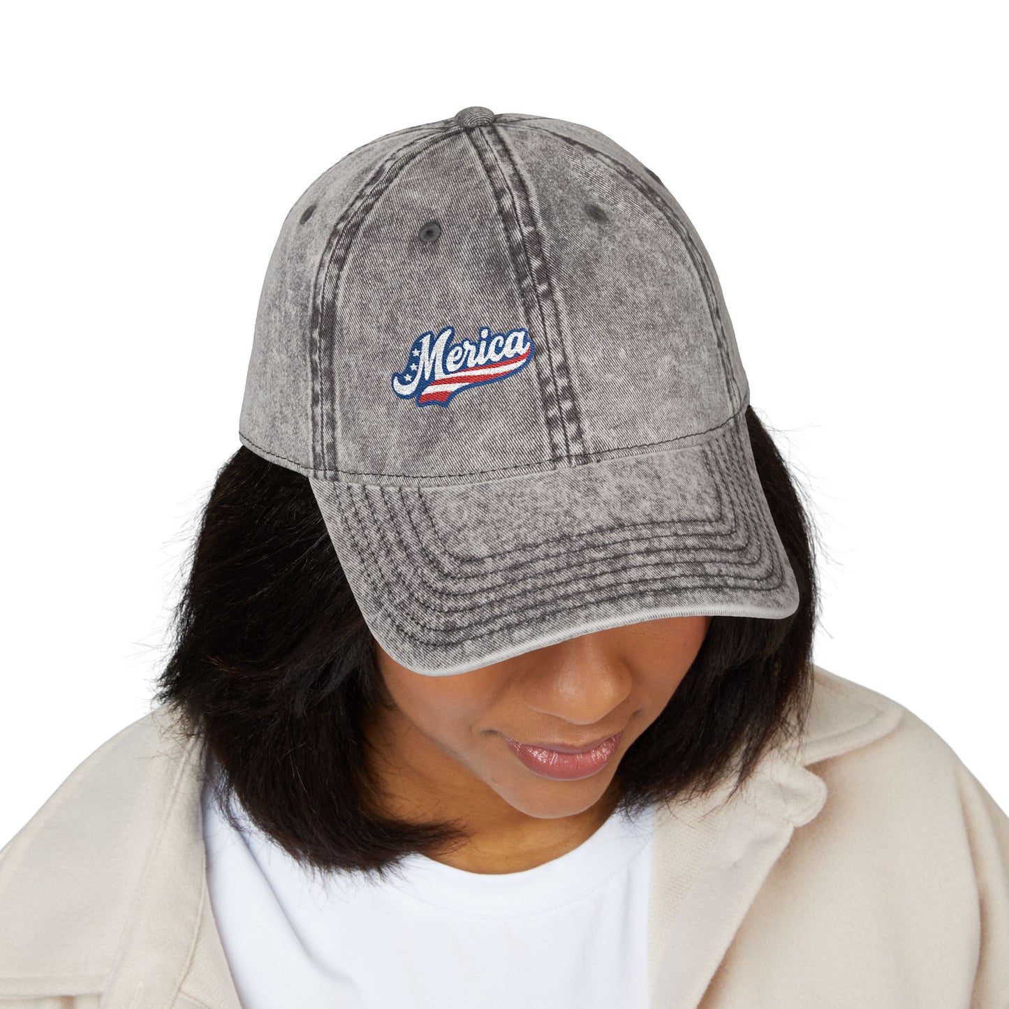 MERICA Vintage Hat – Patriotic Embroidered Hat for Bold American Style