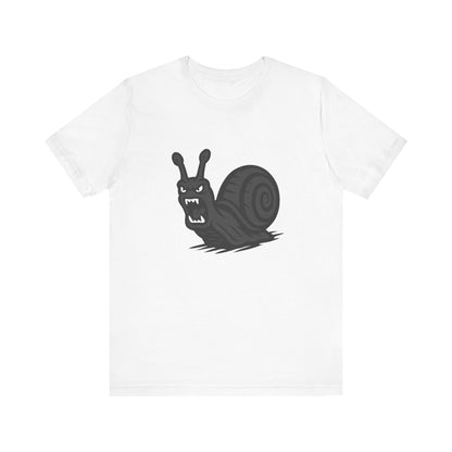 Angry Snail Graphic T-Shirt – Savage Screaming Snail Dark Theme Design on Black Tee for Bold Humor, Streetwear, and Weird Animal Vibes. Unisex Jersey Short Sleeve Tee