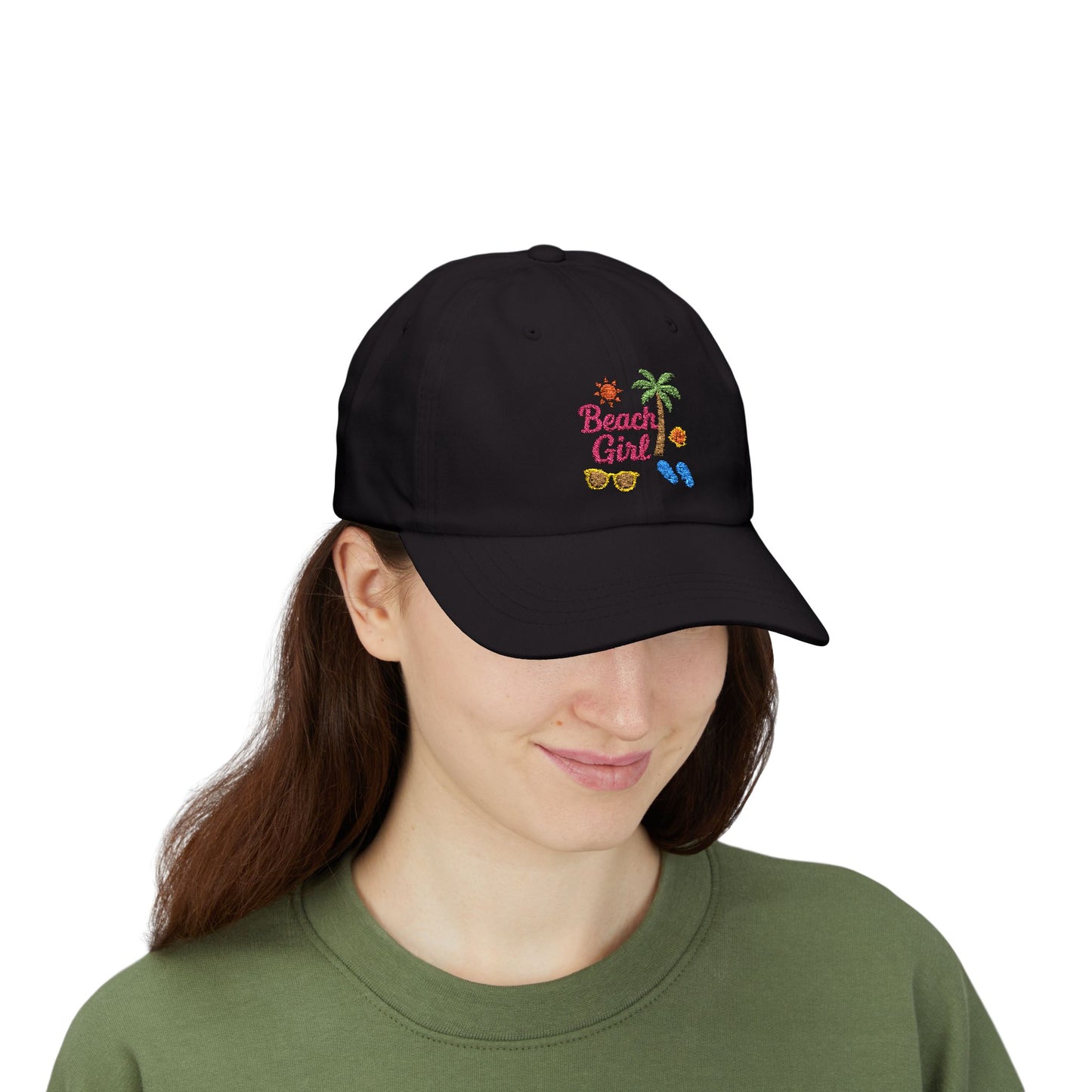 Beach Girl Classic Dad Hat – Embroidered Summer Hat for Ocean Lovers, Sun Seekers, and Coastal Cuties