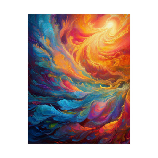 Fury of the Gods - Natures Wrath Abstract Matte Vertical Poster - Colorful Wall Art for Home Decor