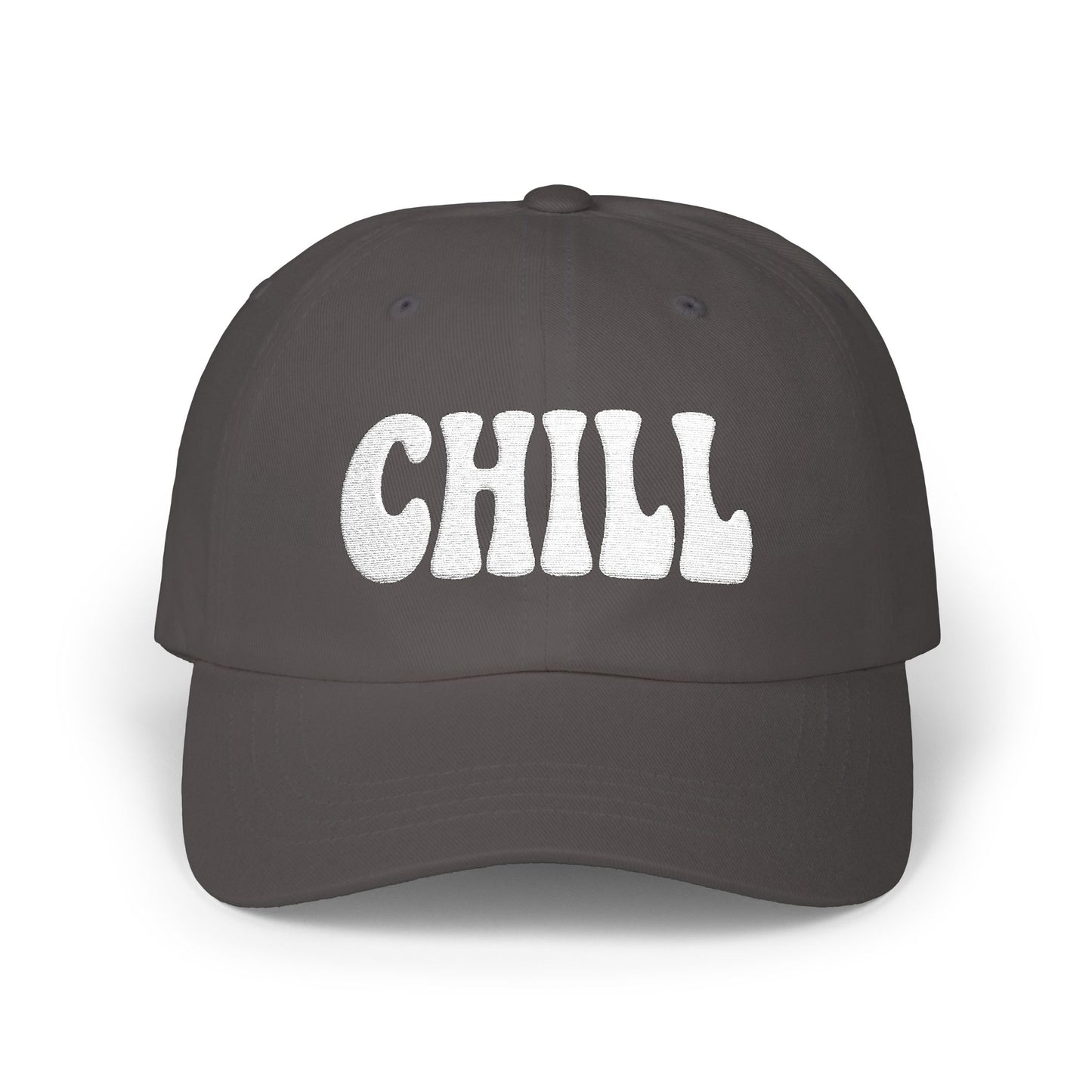 Chill Classic Dad Hat – Embroidered Relaxed Script Hat for Easygoing Vibes and Everyday Cool. Pink Letters