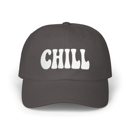 Chill Classic Dad Hat – Embroidered Relaxed Script Hat for Easygoing Vibes and Everyday Cool. Pink Letters