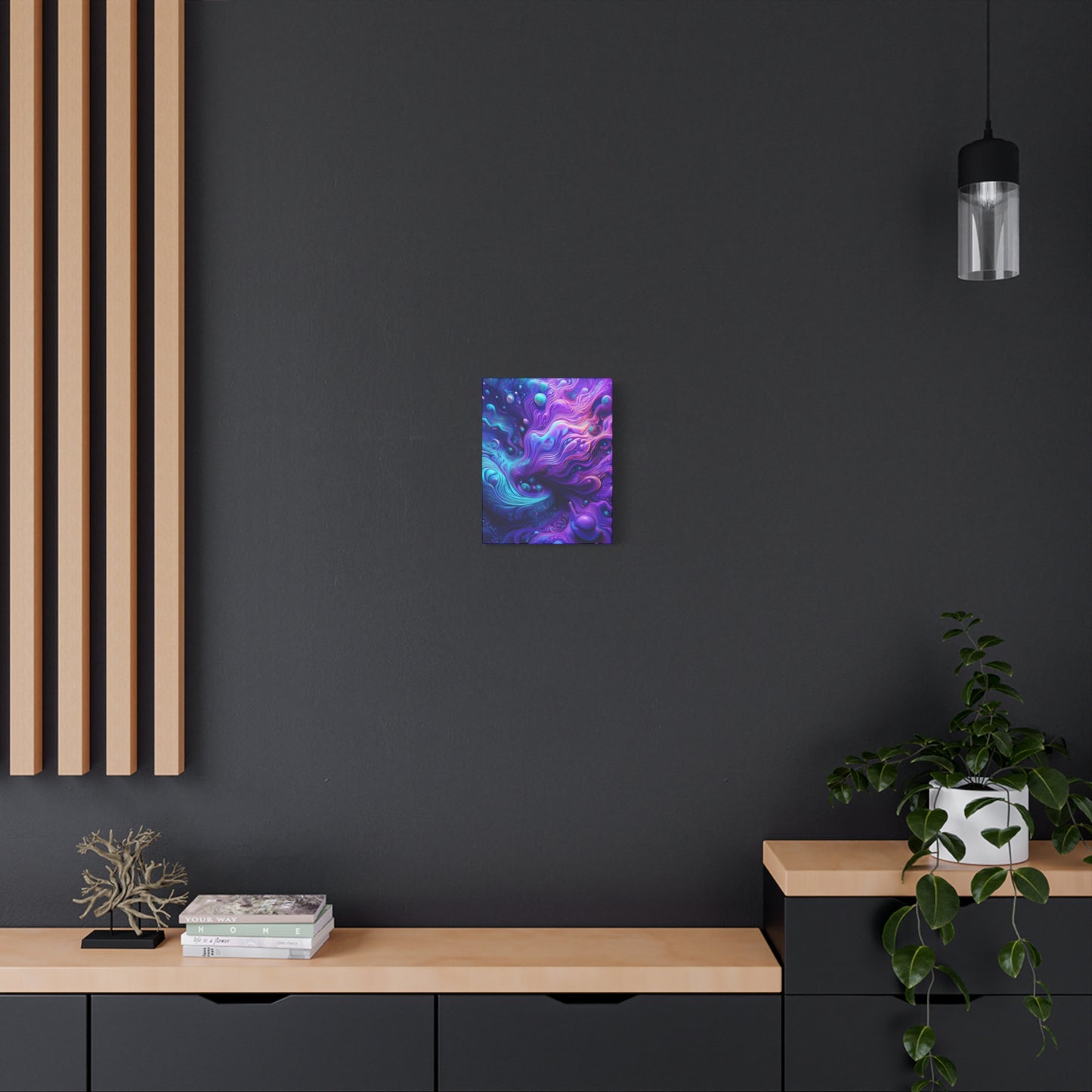 Ethereal Depths Vibrant Abstract Canvas Art - Matte Stretched Wall Decor