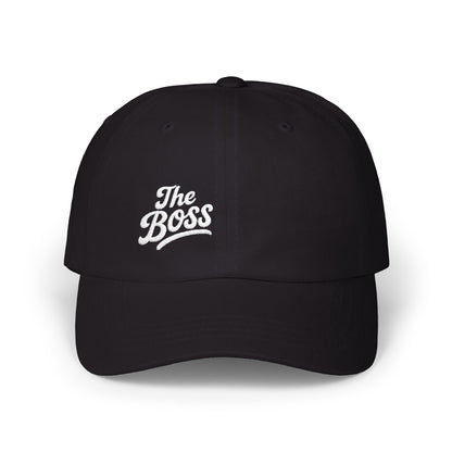 The Boss Classic Dad Hat – Embroidered Funny Statement Hat for Confident Leaders and Power Players. White Letters
