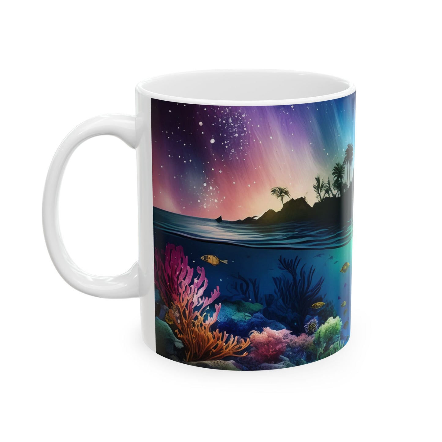 Auroras Over The Ocean Ceramic Mug, (11oz, 15oz)