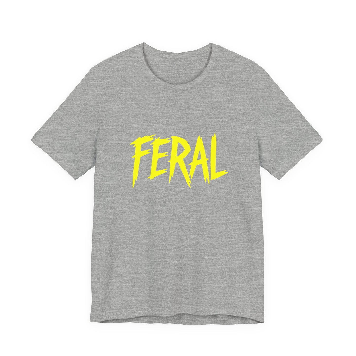 Colorful Design FERAL Shirt – Bright Yellow Chaos Tee for Women Who Are Loud, Wild, and Loving It. Unisex Jersey Short Sleeve Tee