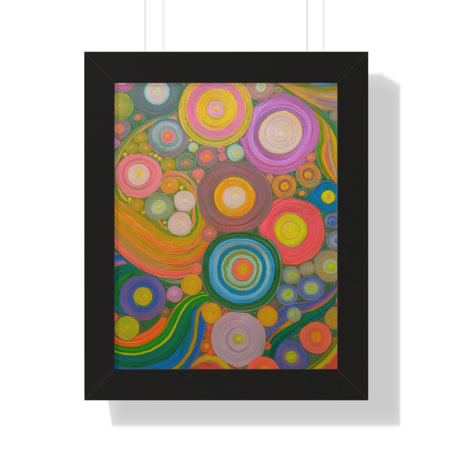 Seeing Circles Framed Vertical Poster - Vibrant Wall Art for Home Decor