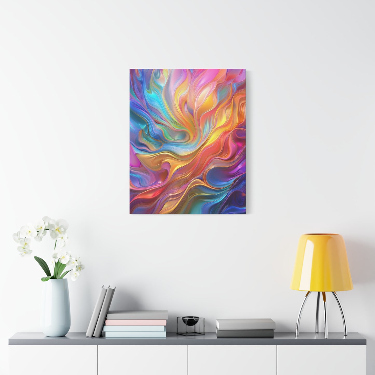 Waves of Radiance Vibrant Abstract Canvas Wall Art