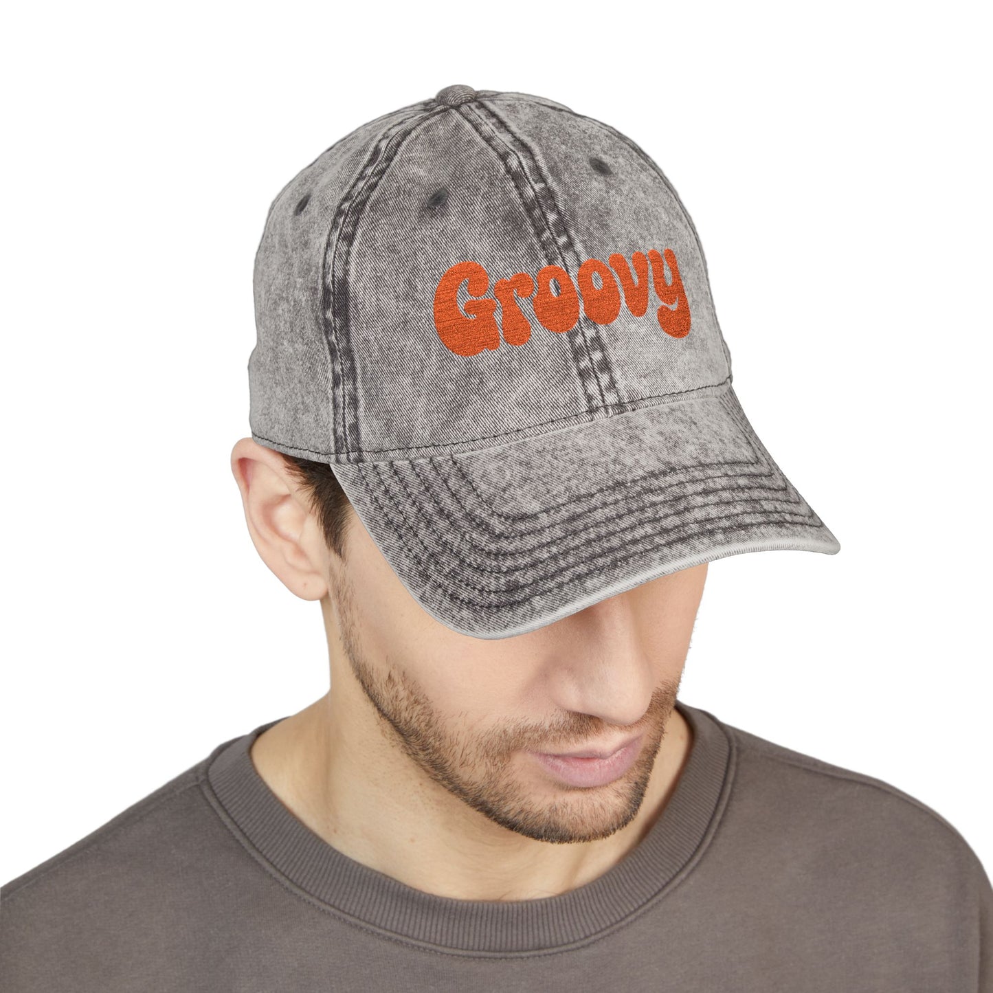 Groovy Vintage Hat – Retro Embroidered Hat with 70s Style Font for Funky Vibes, Chill Days, and Vintage Cool