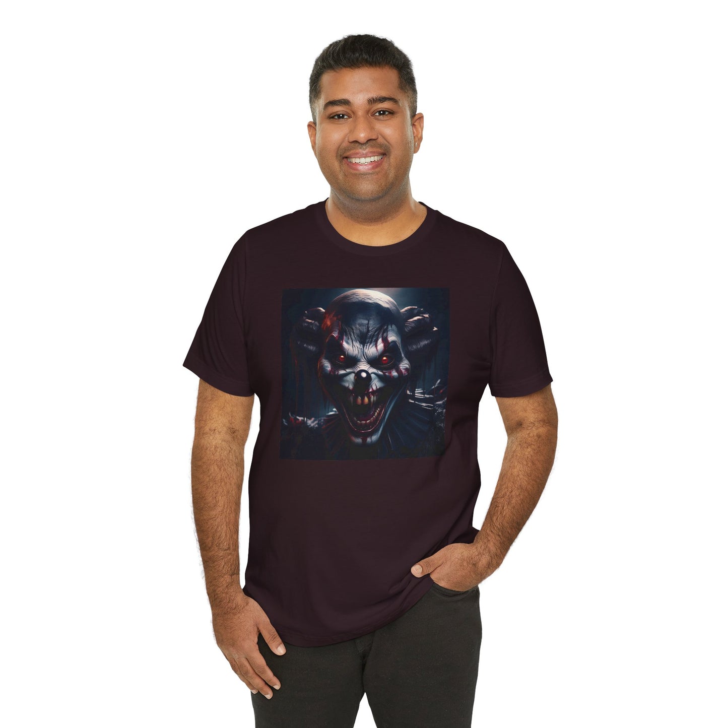 Terrifying Clown Face Halloween Shirt – Haunted Circus Horror Graphic Tee for Halloween Fright Fans