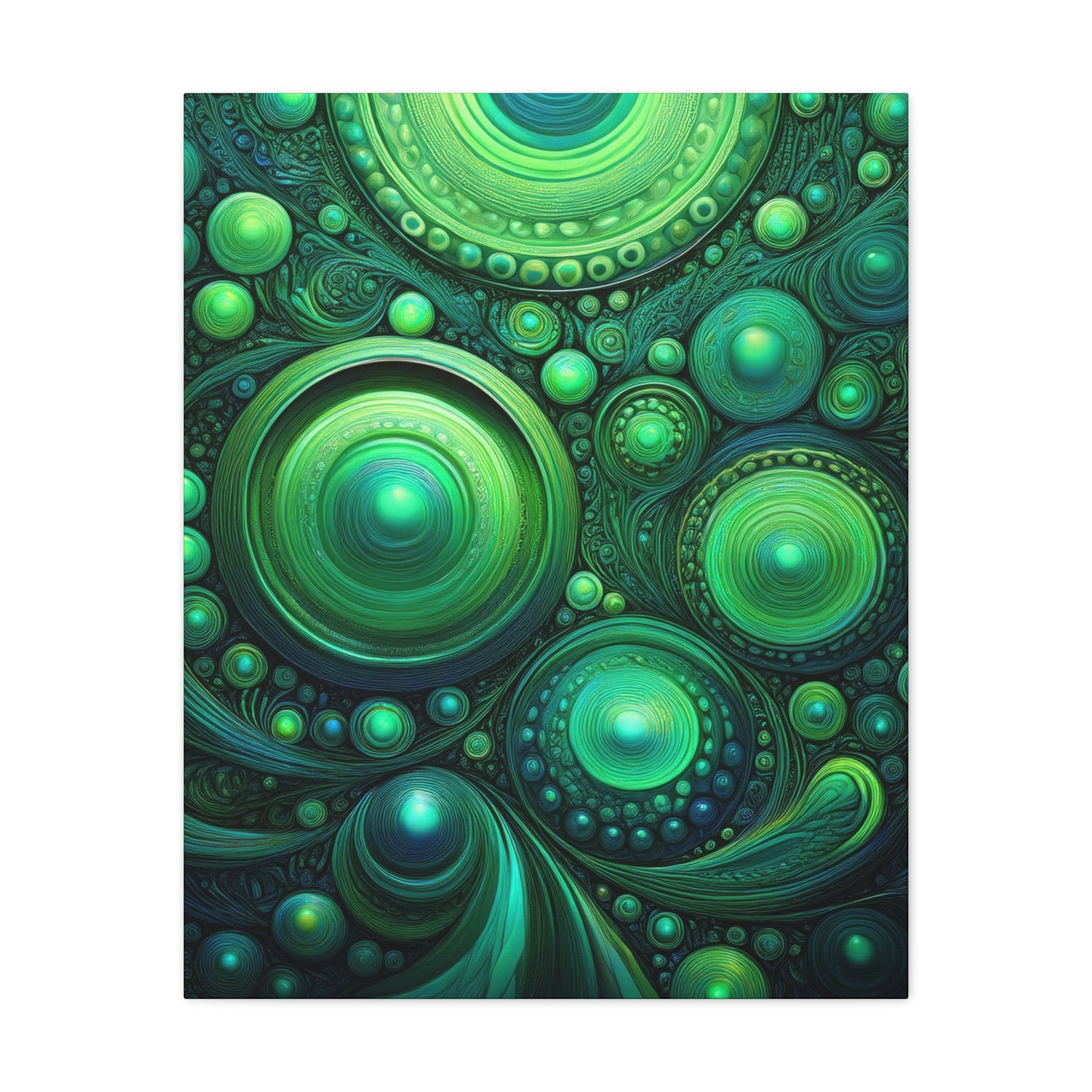 Verde Future Abstract Green Canvas Art - Stretched Matte Wall Decor