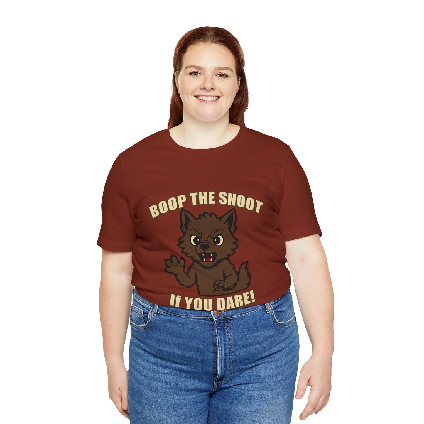 Boop the Snoot If You Dare Halloween Shirt – Funny Werewolf Halloween Graphic Unisex Jersey Short Sleeve Tee for Dog Lovers.