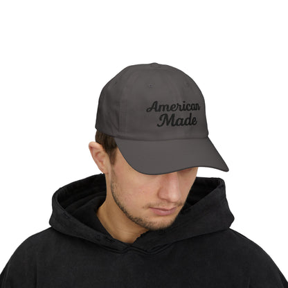 American Made Classic Dad Hat – Embroidered Patriotic Baseball Hat with Retro Script for USA Pride and Everyday Wear