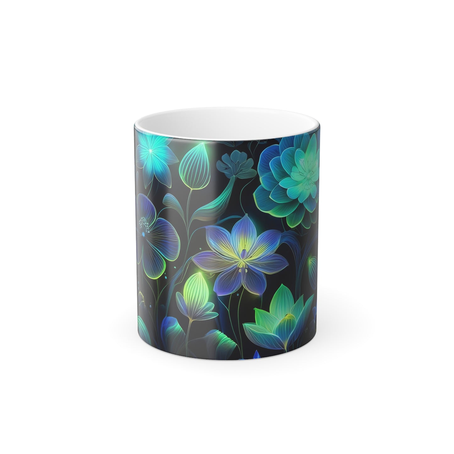 Neon Floral Color Morphing Mug, 11oz