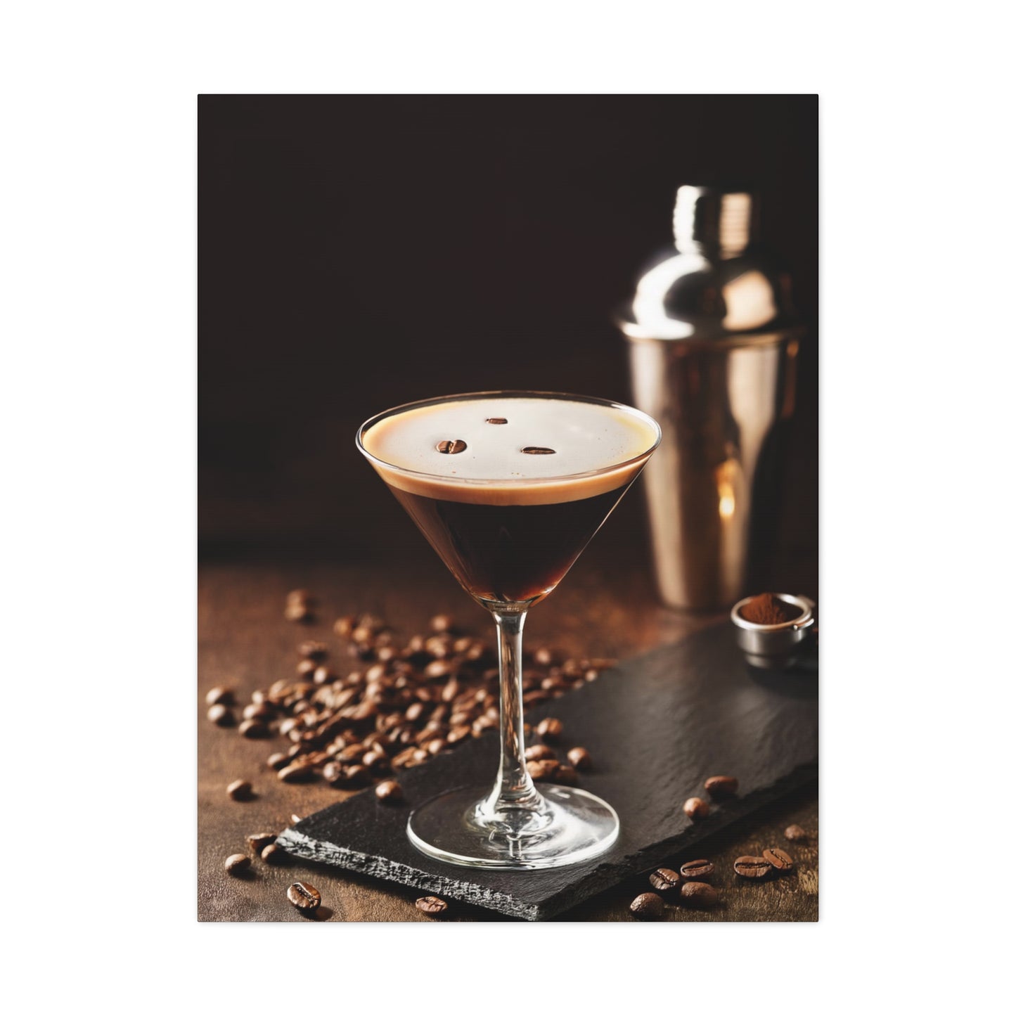 Espresso Martini customizable Canvas Art Print - Stretched Wall Decor for Home & Bar