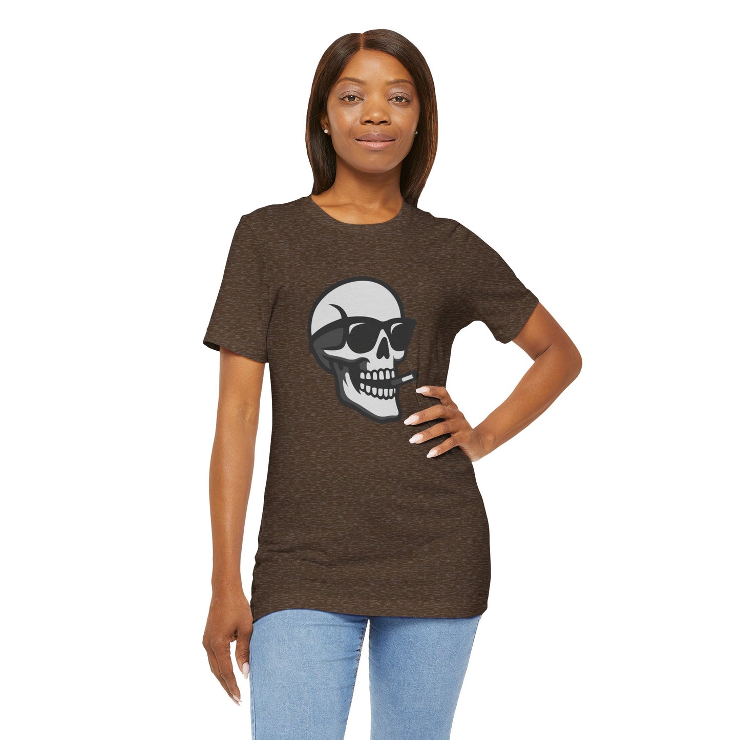 Cool Skull Graphic Tee Dark Theme – Smoking Skull Vector Design with Attitude