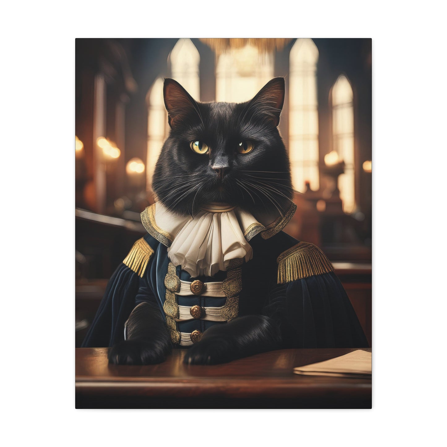 Judge Whiskers Canvas Art | Stretched Matte Wall Decor