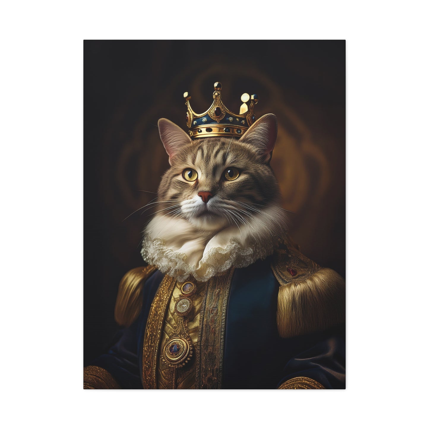 His Royal Meowjesty Canvas Art | Stretched Matte Wall Decor 002