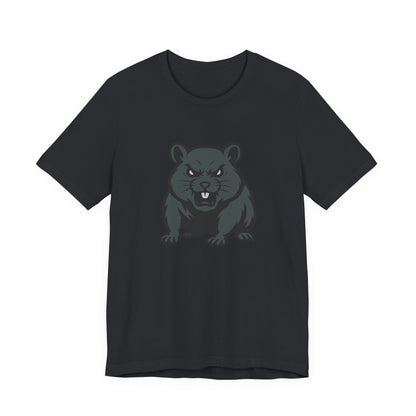 Angry Hamster Graphic T-Shirt – Intense Dark Theme Rodent Design on Black Tee for Streetwear, Humor, or Edgy Animal Style. Unisex Jersey Short Sleeve Tee