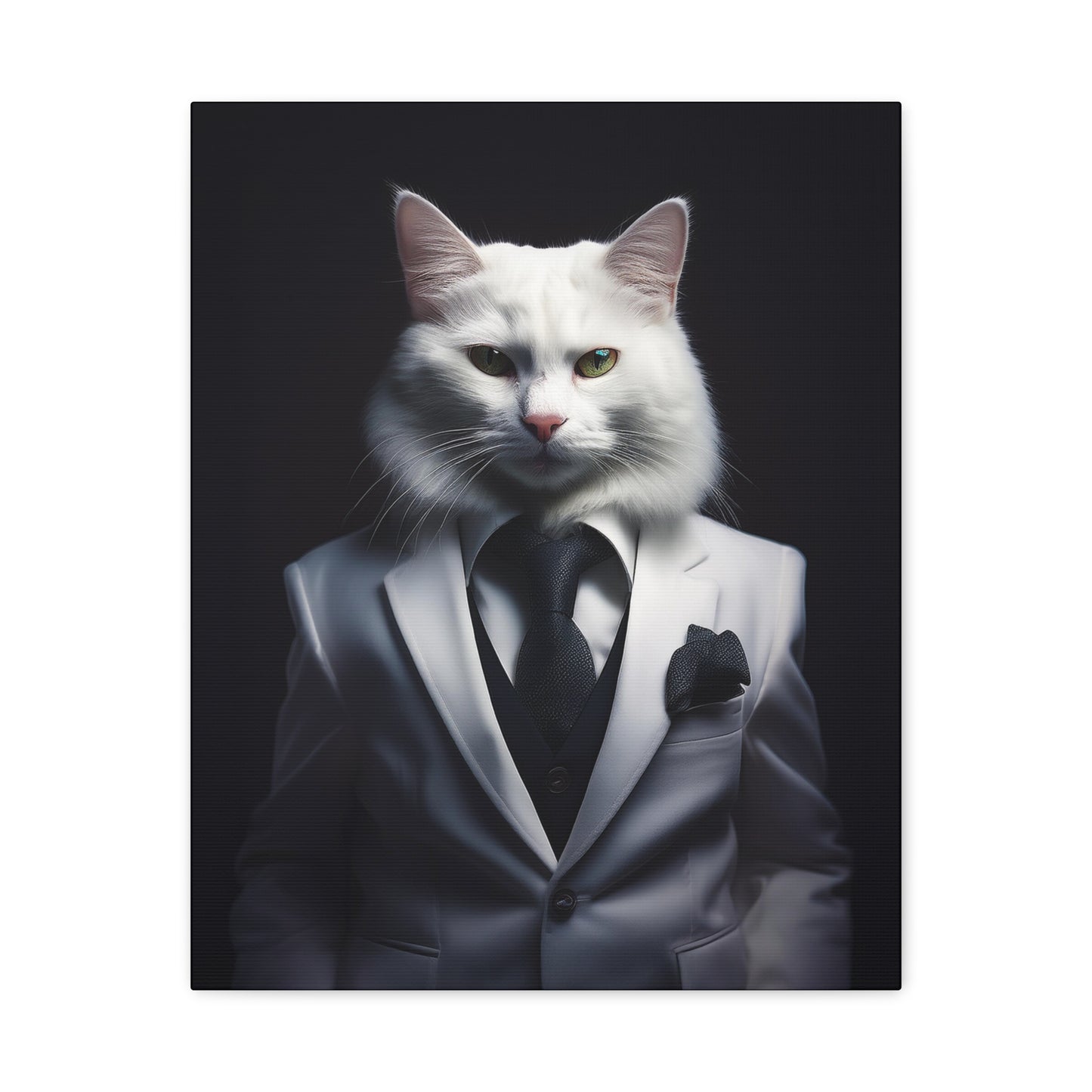 The Purr-fect Gentleman Canvas Art | Stretched Matte Wall Decor 002