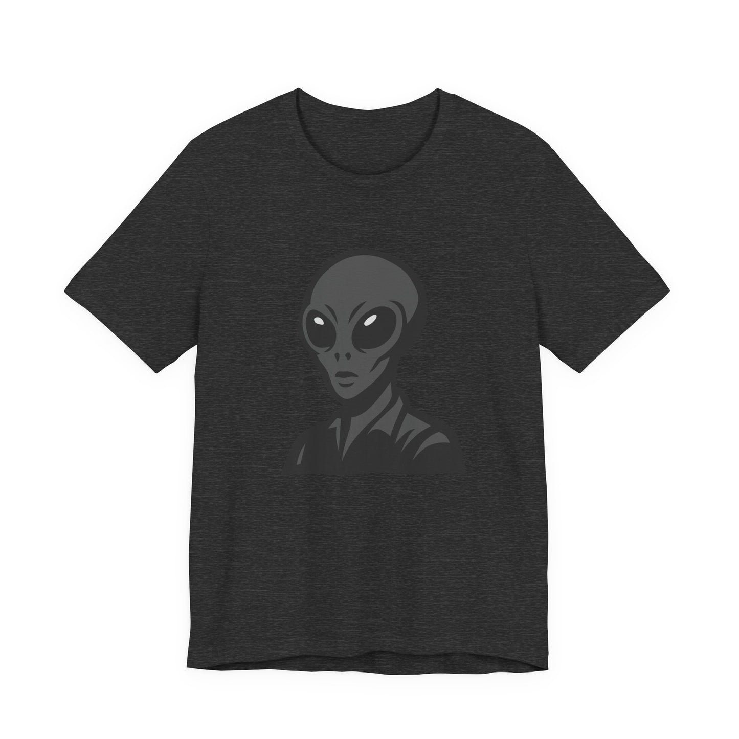 Alien Head Graphic Tee Dark Theme – Extraterrestrial Vector Design for Sci-Fi Fans