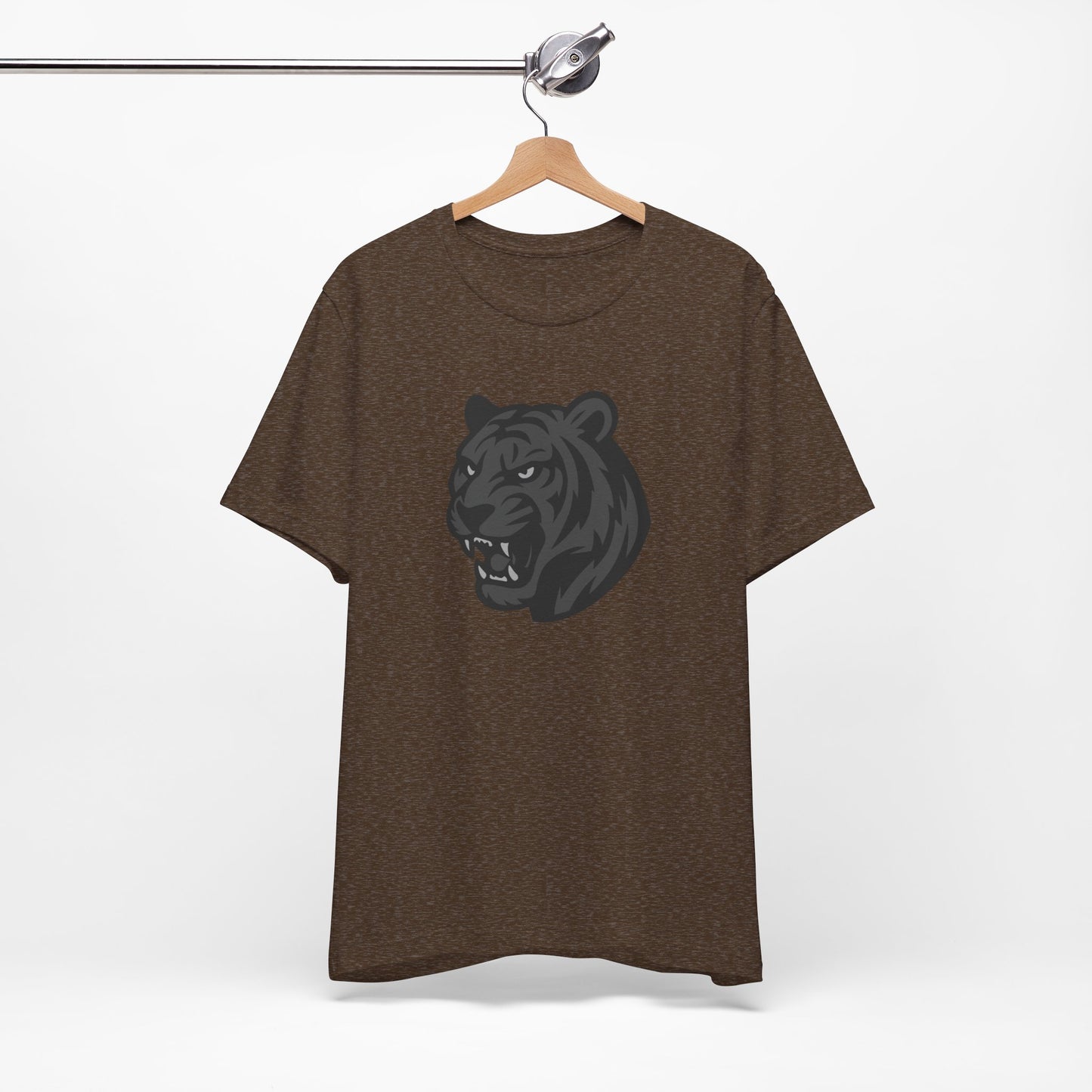 Tiger Head Graphic Tee Dark Theme – Fierce Vector Design with Bold Monochrome Detail