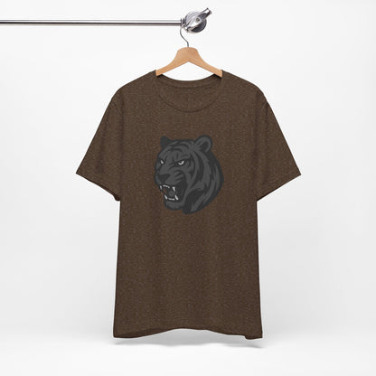 Tiger Head Graphic Tee Dark Theme – Fierce Vector Design with Bold Monochrome Detail