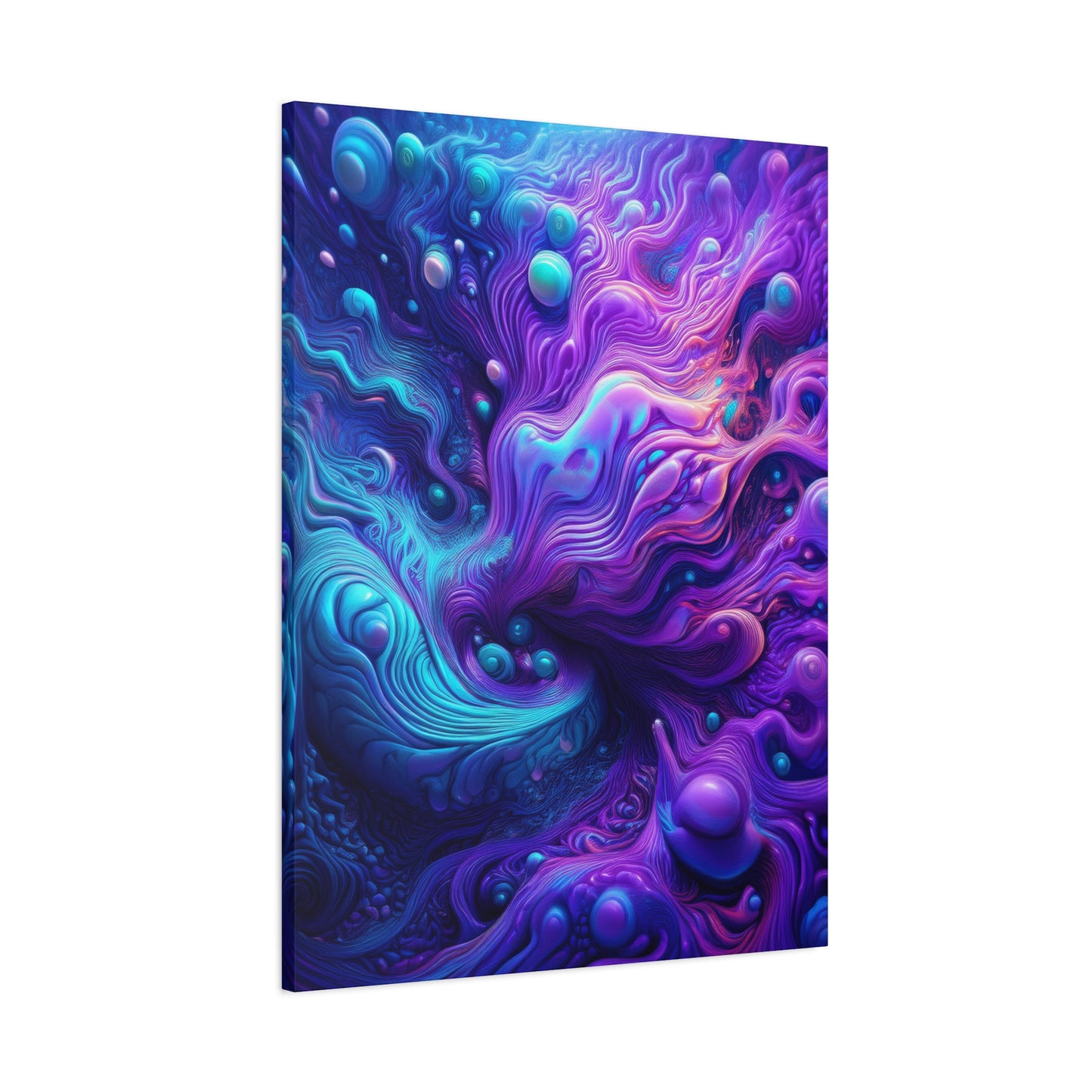 Ethereal Depths Vibrant Abstract Canvas Art - Matte Stretched Wall Decor