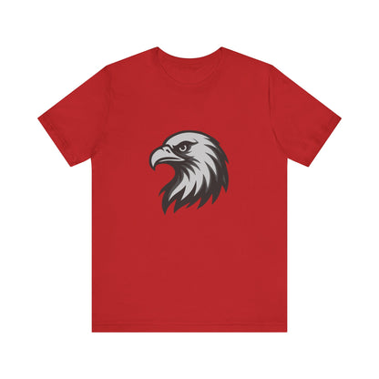 Eagle Head Graphic T-Shirt – Bold Dark Theme Grayscale Bird of Prey Design on Black Tee with Fierce Detail and Modern Ghost Effect. Unisex Jersey Short Sleeve Tee