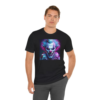 Scary Clown Halloween Shirt – Creepy Evil Clown Face Graphic Tee for Horror Fans. Unisex Jersey Short Sleeve Tee
